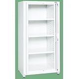 保管システム収納庫 鍵付き 前扉横収納タイプ（ケント式） 幅900×奥行640×高さ1800mm 耐荷重100kg/段 SKE-PNHM90W