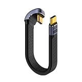 CY ケーブル 240W Type-C USB-C オス - オス USB4 40Gbps 100W 8K フラットスリム FPC データ反対側 U 字型バックアングルケーブル ラップトップ電話用 13cm