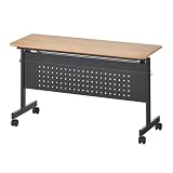オフィスコム 法人様向け 会議テーブル スタッキング 幕板付 幅1200×奥行450mm ナチュラル×ブラック OC-MTS1245-M-NABK