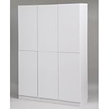 JKプラン 1cm単位で棚が調節出来る深型(奥行き32cm)扉付きオープンラック 幅128cm ホワイト bdc-108114-wh