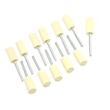 uxcell フェルト ボブ 3mmシャンク 10mm 円筒　研磨　研削 ロータリーツール 12個