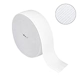 パンツのゴム 交換用 50mm 平ゴム ブラック 10m - 厚み1.1mm 高耐久 用途別弾性紐 (スニーカー パジャマ 手芸) (ホワイト, 幅50mm 長さ10M巻) [並行輸入品]