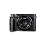 SIUTATDSH カメラハーフケース Sony Cyber-shot rx1riii rx1r3用、ビンテージメタル本革インスタントカメラ保護ケース Sony rx1m3用 スタイリッシュ ポータブル 耐衝撃 (ブラックD)