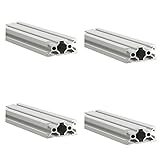 シルバー 2040 アルミニウム押し出しプロファイルヨーロッパ標準リニアレール 2040 アルミプロファイルフレームマシンDIY3Dプリンターワークベンチ CNC (300mm) 4PCS