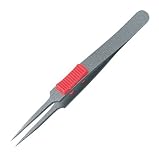アネックス(ANEX) ステンレスピンセット ラバーグリップ付 フッ素加工 極細鋭型 115mm 12本組 No.224