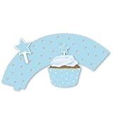 Pastel Blue Star Cupcake wrappers & pick - by Miss Bo Peep