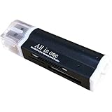 Plus Nao(プラスナオ) 外付けメモリカードリーダー マルチカードリーダー 多機能 カードリーダー 4in1 USB2.0 データ転送 SDカード SDHC Mi - ブラック