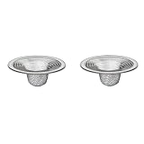 洗面器排水口用 2個SET 洗面台 ゴミ受け パンチング ステンレス シルバー バスタブ キッチン 排水口サイズ 3.5-4.5cm (シルバー)