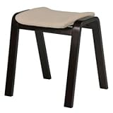 ハイスツール/曲木スツール ハイタイプ 木製/合成皮革 高さ45cm CF-406 アイボリー