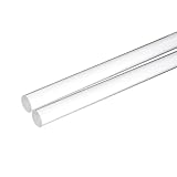 uxcell 2個 アクリル丸棒 25mm x 300mm クリア アクリル棒 PMMAバー押出し 円形 プラスチック ソリッド スティック DIYクラフト照明 園芸 装飾用