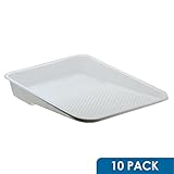 Rokハードウェア10個パック11 " Big 1クォートホワイトプラスチックペイントローラートレイライナー
