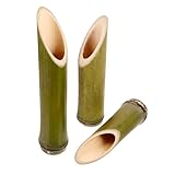 CRAFTHROU 1 セット 竹製植木鉢 天然竹花瓶 小さな竹プランター フラワープランターポット 面白い植木鉢 木製の花瓶 竹筒花瓶 創