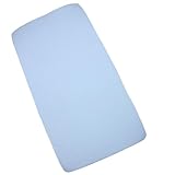 BabyPrem Fitted Cot Sheet - Plain Blue - Soft Cotton Jersey - 48 x 24 x 3.5 by BabyPrem