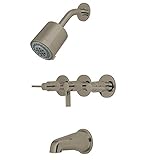 Elements of Design Dubai EBX8138NDL Triple Handle Tub and Shower Faucet, Satin Nickel [並行輸入品]