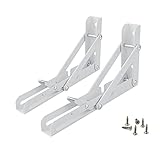 棚受け 金具 L字型 折りたたみ 棚支え ステンレス 鋼ブラケット壁掛け 吊り棚金具 耐荷重50kg2本セット(20cmホワイト)