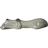 車止めブロック ブロックアニマル カーストッパー オットドッグ メス クリーム色 リボン 緑色