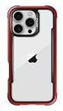 【RAPTIC】 iPhone 16 Pro Max 対応 ケース クリア 耐衝撃 米軍MIL規格 スマホケース 薄型 アルミ フレーム 透明 スマホカバー [ iPhone16ProMax アイフォン 16 プロマックス 対応 携帯ケース ] iPhone 16Pro Max Case Shield レッド