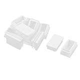 uxcell パイプキャップ 家庭 プラスチック製 長方形 家具 椅子 脚 パイプキャップ ホワイト 30mm x 50mm 12個入り