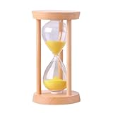 I'm so happy 砂時計 3分 木製 サンドタイマー オシャレ インテリア かわいい サウナ 子供 時間管理 (イエロー, 3分)