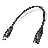 Mauknci USB C 延長ケーブル USB 3.1 Gen2 10Gbps 5A急速充電 0.6m Type C オス to Type C メス 延長コード ビデオ/音声/データ転送に対応