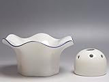 【Ｂ級品】白釉青ライン　花型フラワーベース