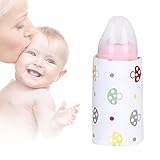 AWHAO　ボトルウォーマー　ベビーミルク加熱　ミルクヒーター　USB加熱　コットン素材　40℃恒温加熱　カバー洗濯可能　外出　