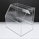 スライド募金箱Lタイプ　クリア　鍵付　幅25cm