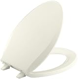 KOHLER K-4688-96 Cachet with Quick-Release Hinges Elongated Toilet Seat, Biscuit [並行輸入品]