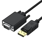 DisplayPort to VGA 変換ケーブル 1.8m 金メッキ DPオス to VGA オス オス DP-VGA ケーブル 1080P デュアル 堅牢化仕様
