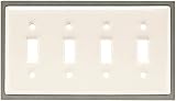Liberty Hardware 64009 Ceramic Insert Quad Switch Wall Plate, Bisque [並行輸入品]