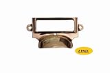 A29 Brass Bin/Cup Pull with Label Holder, 2-pack [並行輸入品]