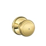 Schlage F40 AND 605 16-080 10-027 Andover Bed and Bath Knob, Bright Brass by Schlage [並行輸入品]