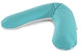 The Original Theraline Maternity & Nursing Pillow with Removable Zippered Cover, BIO Teal/Ecru by Th