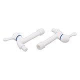 uxcell 蛇口 ガーデン プラスチック 交換 四分の一回転 水栓 ストップコック ホワイト 2 個入り