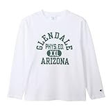 [チャンピオン] 長袖Tシャツ 長袖 丸首 綿100% COTTON USA グラフィックプリント ロングスリーブTシャツ ベーシック C3-A417 メンズ ホワイトＸグリーン