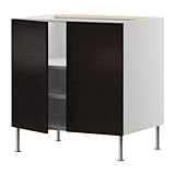 IKEA(イケア) FAKTUM ネクスス ブラウンブラック 80 cm 89838312 ベースキャビネット 棚板/ 扉2枚付、ネクスス ブラウンブラック