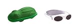Gift Pack Baby White Babybanz and Green Frog Sunglasses Case 0 - 2 years by Baby Banz