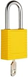Brady Plastic Lockout/Tagout Padlock Keyed Different 1-3/4 Body Length 1-1/2 Shackle Clearance Yello