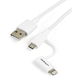 StarTech.com Apple Lightning/Micro USB - USBケーブル 1m ホワイト iPhone/iPod/iPad/Androidスマホ対応 LTUB1MWH