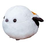 Ziuuihu鳥 ぬいぐるみ nutcracker plush pillow かわいい 丸い シマエナガ ぬいぐるみ 鳥30/40センチメートルぬいぐるみ、シミュレーション脂肪丸いスズメ＆シジュウカラ、ぬいぐるみぬいぐるみ本物そっくり動物人形、ソフト鳥枕、子供のためのかわいいギフトの女の子を詰め，40cm, 白 (30cm 白)