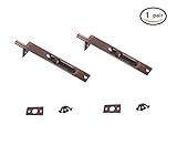 BTMB 6インチLタイプドアスライドボルトロックフラッシュボルトラッチ古代色1ペア(赤)