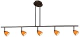 Cal Lighting SL-954-5-DB/CRU Track Lighting with Cone Rust Shades, Dark Bronze Finish by Cal