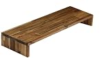 WOODPRO アカシア モニター台 デスクシェルフ 幅80cm 高さ13cm 奥行26cm ダークウォルナット色 完成品 木製 モニタースタンド 卓上 パソコン台 ディスプレイ台 机上台 コの字ラック 受注生産