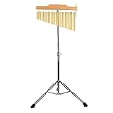 ENNBOM ツリーチャイム 25音 36音 ウィンドチャイム バーチャイム メッキ加工スタンド付き スティック付き (25音, ゴールド)