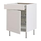 IKEA(イケア) FAKTUM イェデル ホワイト 60 cm 89833343 ベースキャビネット ワイヤーバスケット/ 引き出し/扉 付、イェデル ホワイト