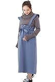 Sweet Mommy マタニティボトム ロングスカート フリルサスペンダー付き ウエスト調節機能 2WAY 肩ひも長さ調節可 ウエストリボン 大きいサイズ 裏地付き 上品素材 マキシ 産前産後 マタ