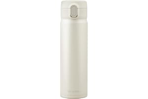 アイリスオーヤマ 水筒 500ml ステンレスマグボトル ワンタッチ 片手ロック解除 ごくごく飲める飲み口 洗いやすい設計 真空断熱6時間キープ ペールホワイト SM-O500
