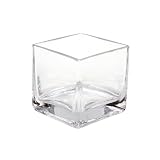 Koyal Wholesale 404342 12-Pack Cube Square Glass Vases, 3 by 3 by 3-Inch by Koyal Wholesale