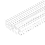 uxcell 10個 アクリル角棒 4mm x 300mm アクリル棒 クリア PMMAバー押出し アクリルプラスチックスティック DIYクラフト照明 園芸 装飾用