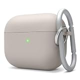 【elago】 AirPods Pro 対応 ケース カラビナ 付 耐衝撃 シンプル ハイブリッド ハード カバー 衝撃 吸収 スリム ケースカバー 落下防止 保護 アクセサリー [ Apple AirPodsPro MWP22J/A エアーポッズPro エアーポッズプロ 対応 ] LIQUID HYBRID HANG ストーン